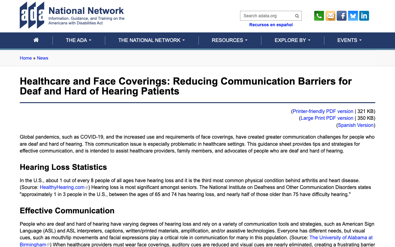 ADA Article: Reducing Communication Barriers for Deaf