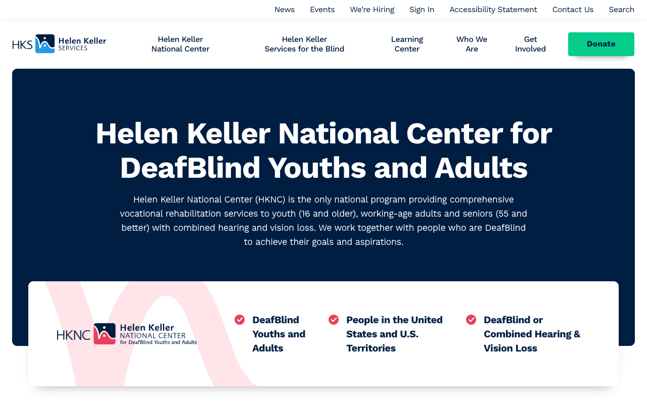 Helen Keller National Center for DeafBlind Youths and Adults